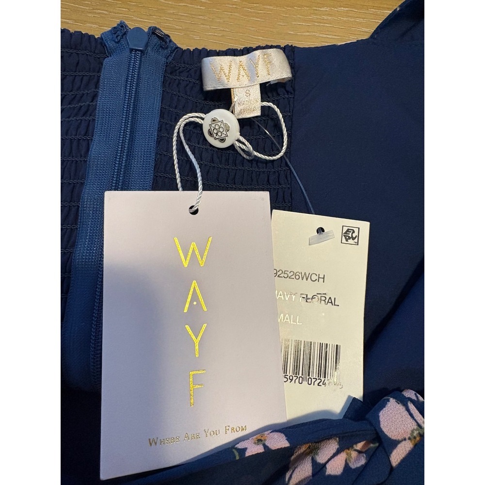 WAYF Cici Bustier Tiered Maxi Dress Navy Floral Womens Size Small - Picture 10 of 11